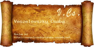 Veszelovszky Csaba névjegykártya
